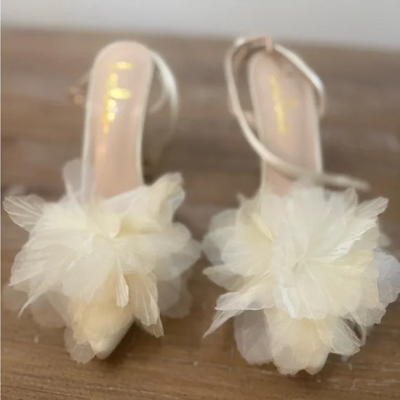 Lulu's Cream Floral Heels - Picture 8 of 8